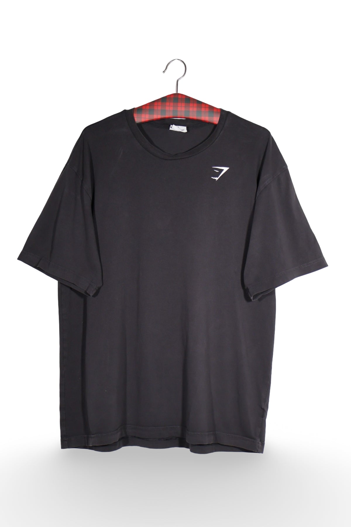 Tricou - Premium negru oversized din bumbac elastic – L – Bărbați - fata