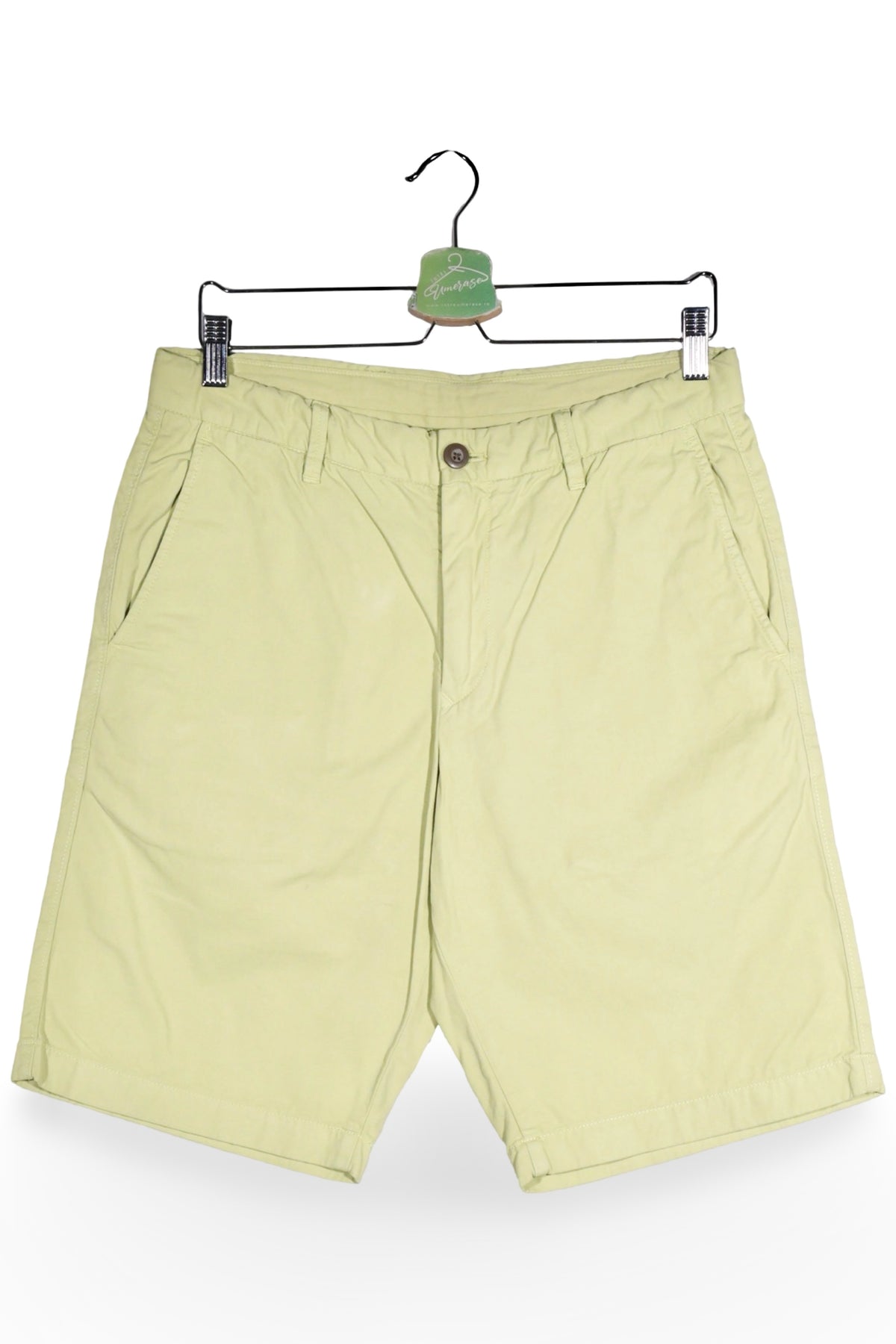 Pantaloni scurți - Uniqlo chino galben-verzui din bumbac – M – Bărbați - fata
