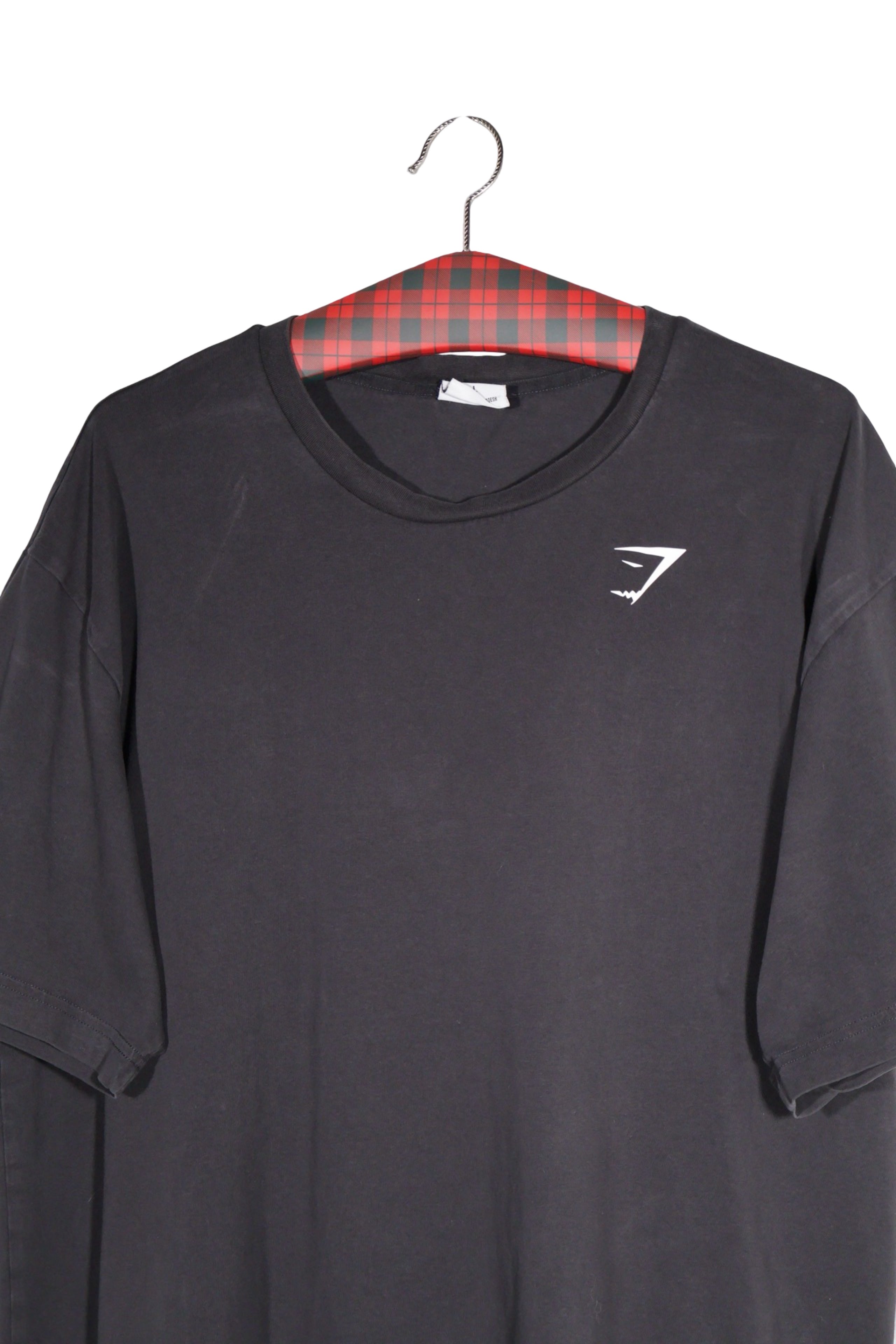 Tricou - Premium negru oversized din bumbac elastic – L – Bărbați - detaliu