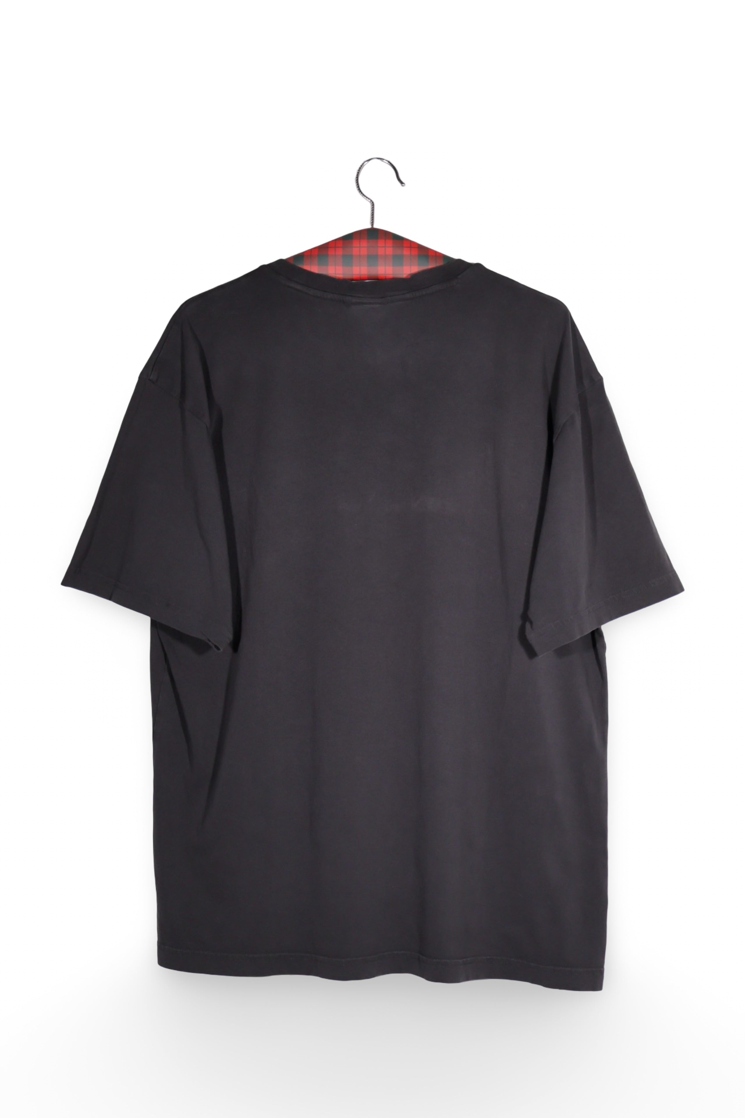 Tricou - Premium negru oversized din bumbac elastic – L – Bărbați - spate
