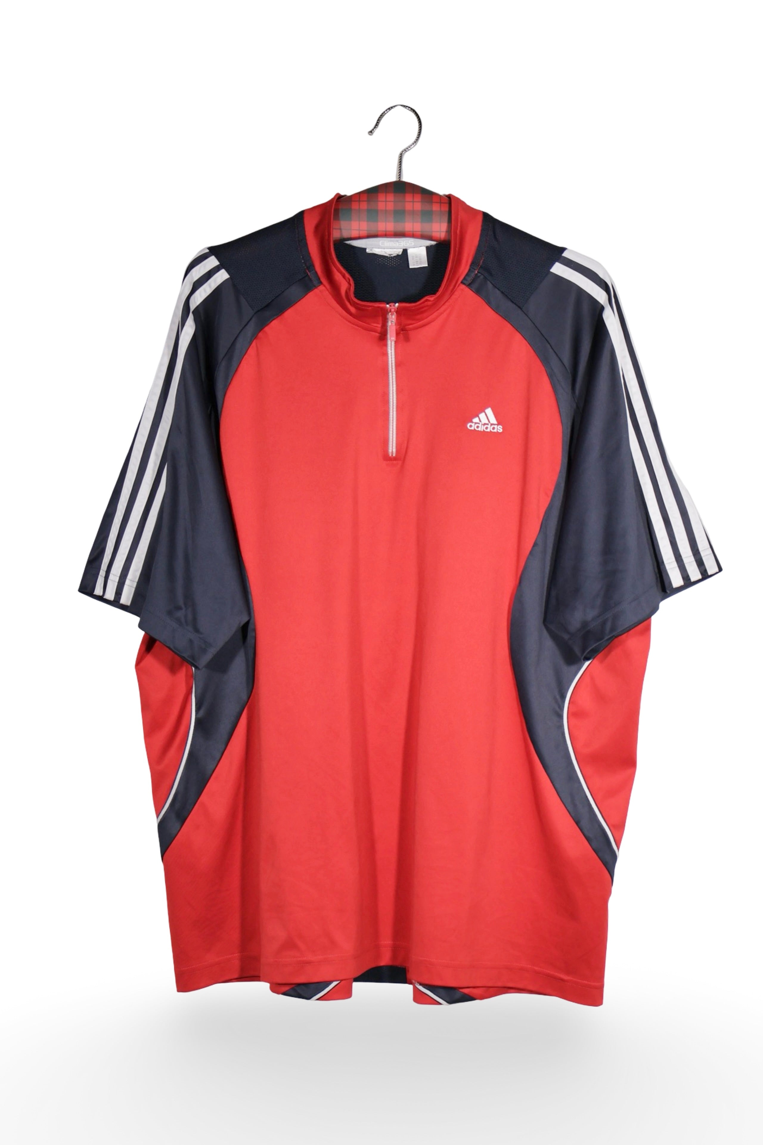 Tricou - Adidas tricou sport rosu cu dungi contrastante – XXL – Bărbați - fata