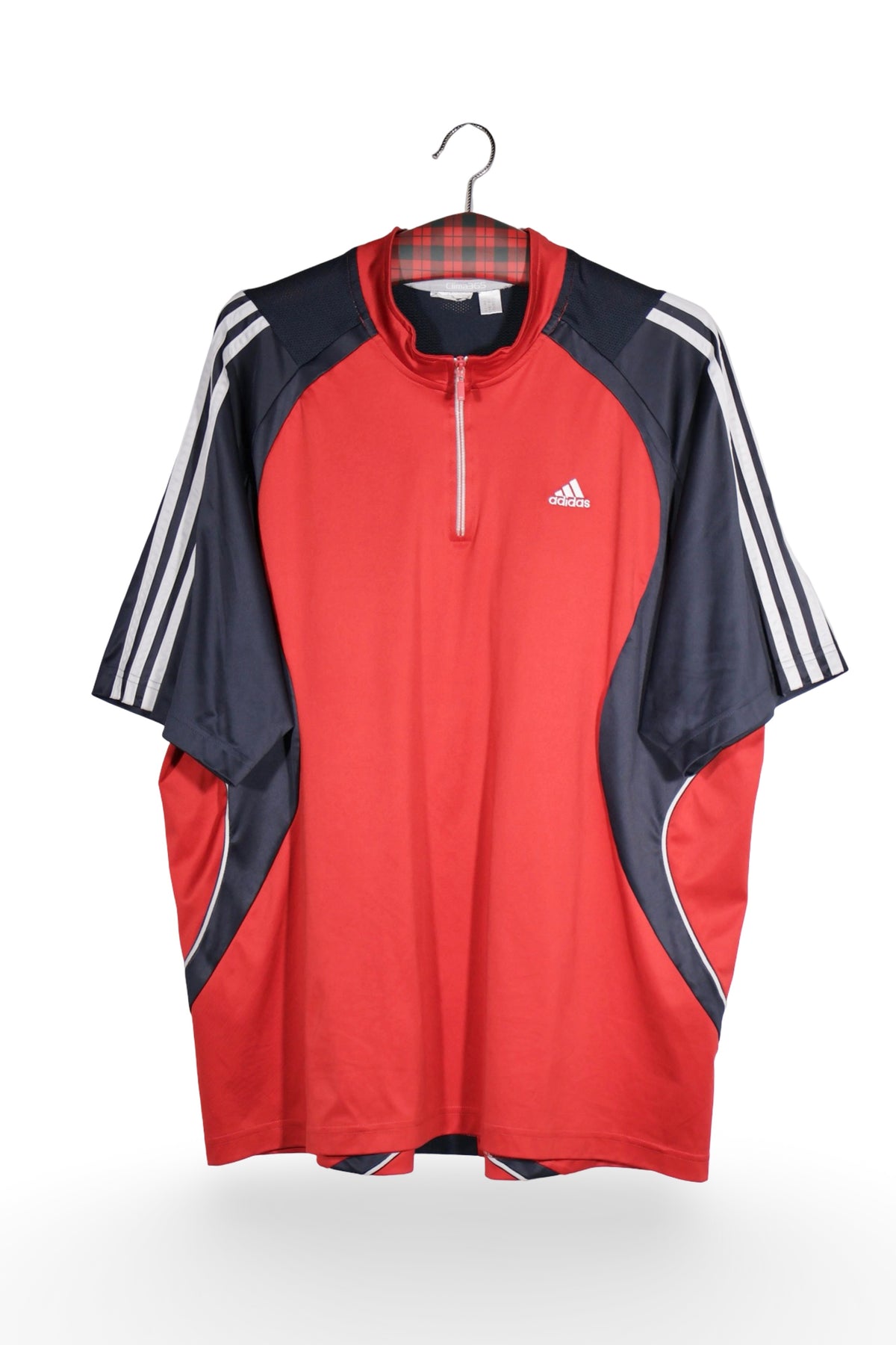 Tricou - Adidas tricou sport rosu cu dungi contrastante – XXL – Bărbați - fata