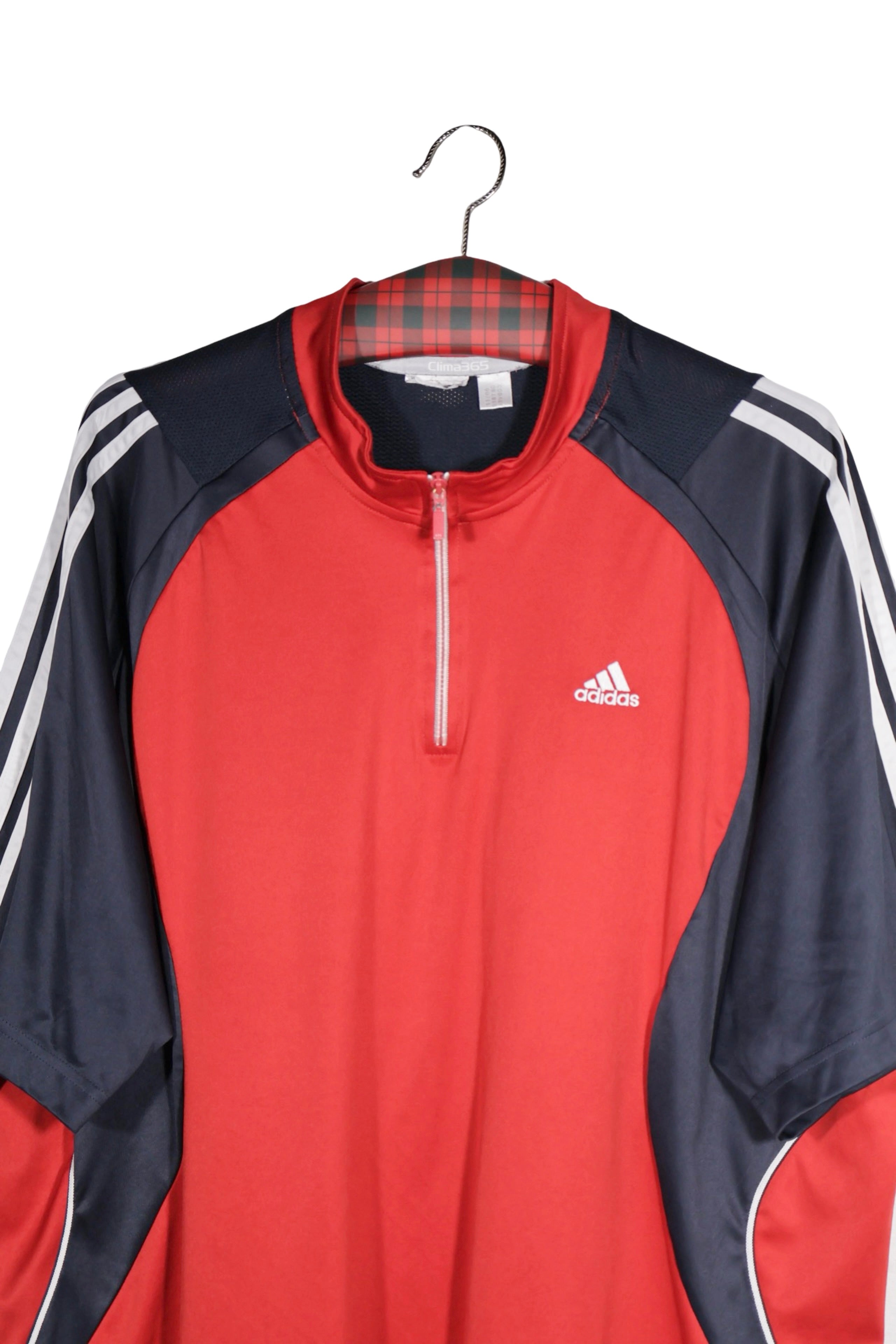 Tricou - Adidas tricou sport rosu cu dungi contrastante – XXL – Bărbați - detaliu