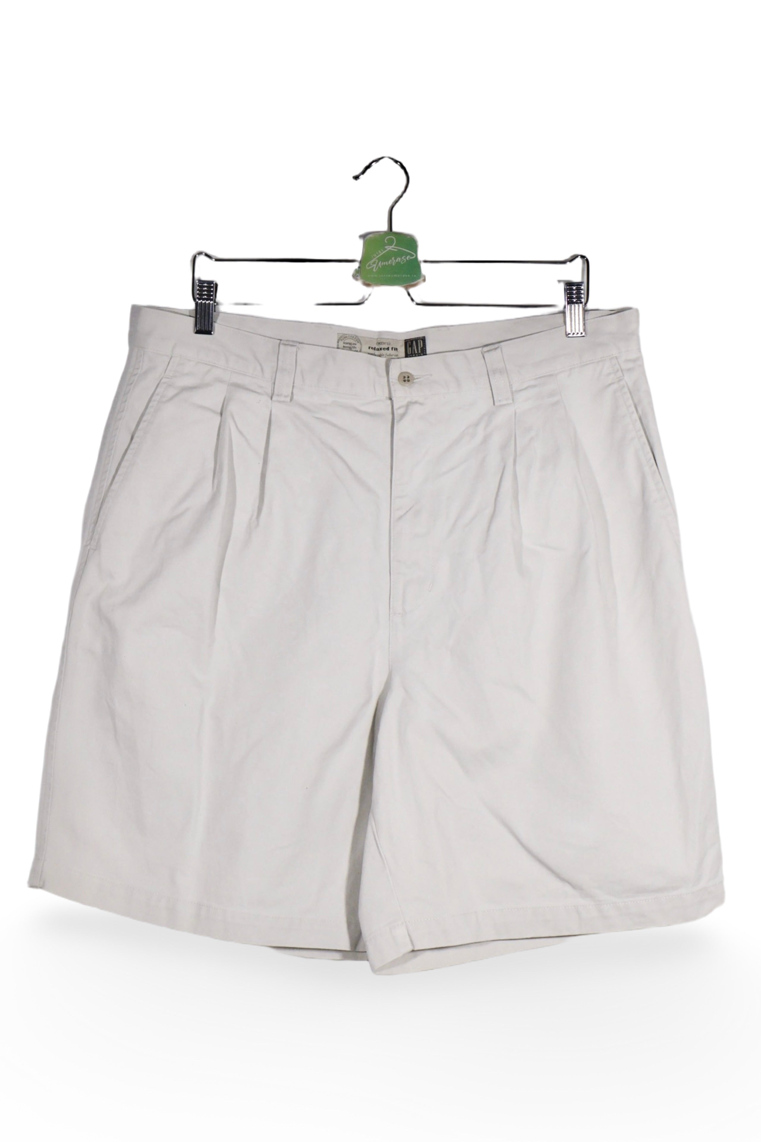 Pantaloni scurți - GAP chino alb murdar din bumbac – L – Bărbați - fata