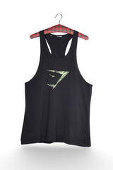 Top - Premium top negru sport cu logo fluorescent – XL – Femei - fata
