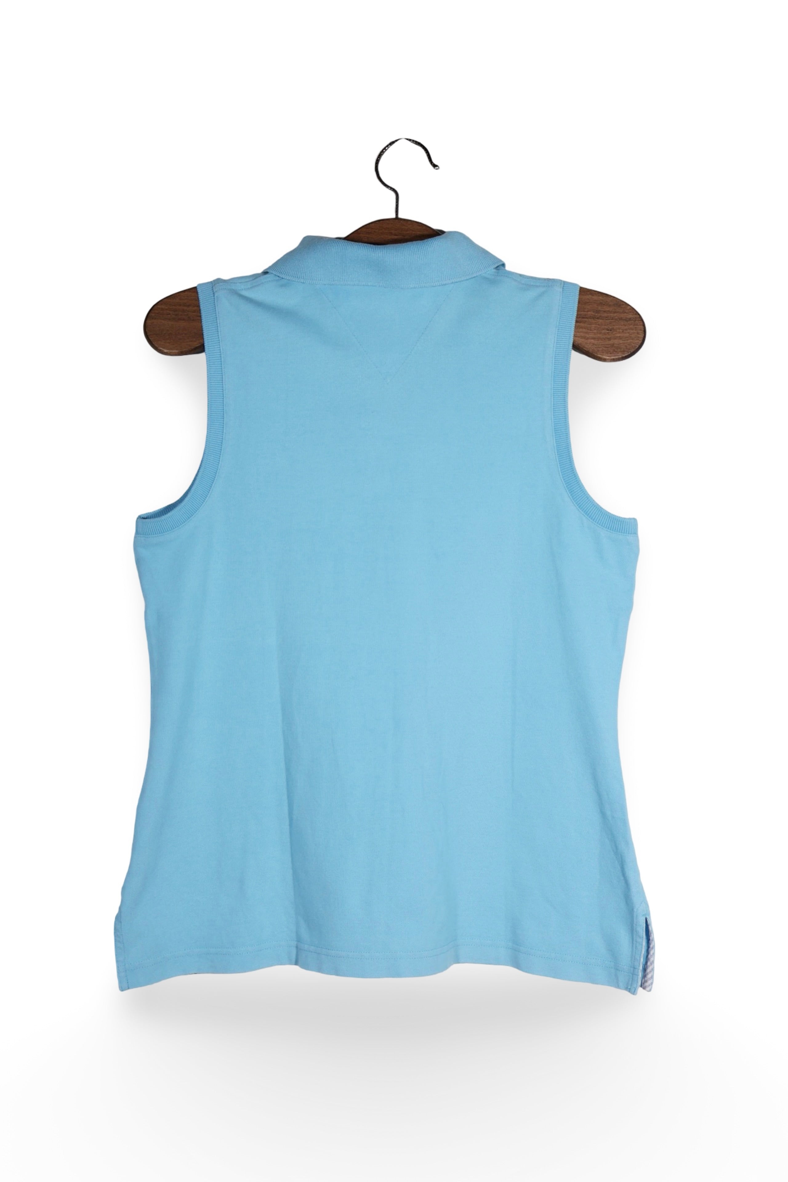 Top - Tommy Hilfiger polo fara mâneci bleu deschis – M – Femei - spate