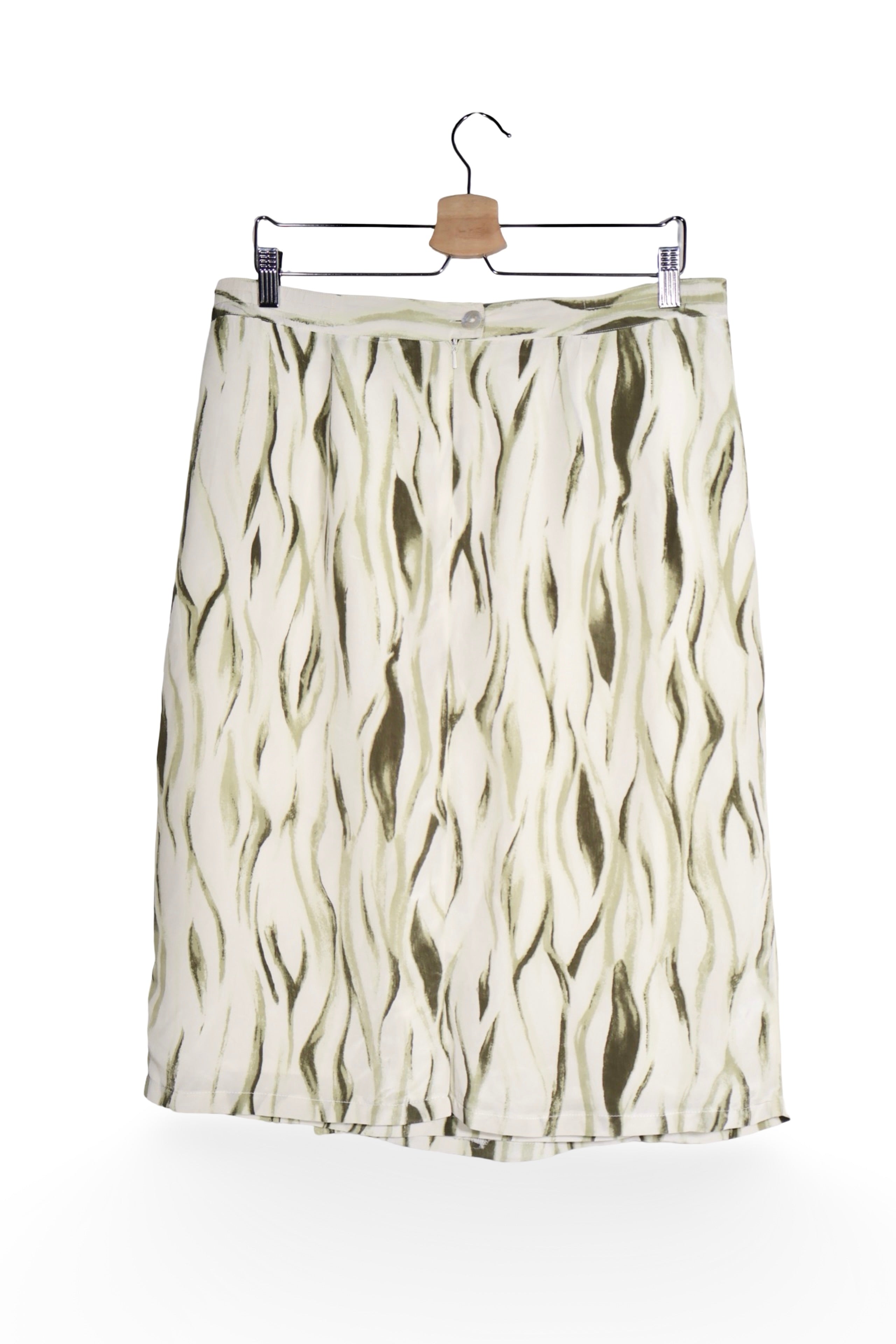 Fustă - Premium fusta midi cu imprimeu abstract vernil – L – Femei - spate