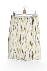 Fustă - Premium fusta midi cu imprimeu abstract vernil – L – Femei - spate