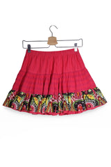 Fustă - Desigual fustă roz fuchsia cu volan imprimat – XXS – Femei - spate