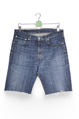 Blugi scurți - Levi's din denim albastru cu tiv decupat – M – Bărbați - fata