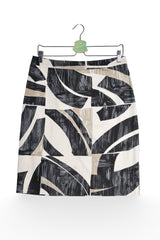 Fustă - Max Mara fustă cu imprimeu grafic alb-negru – L – Femei - fata