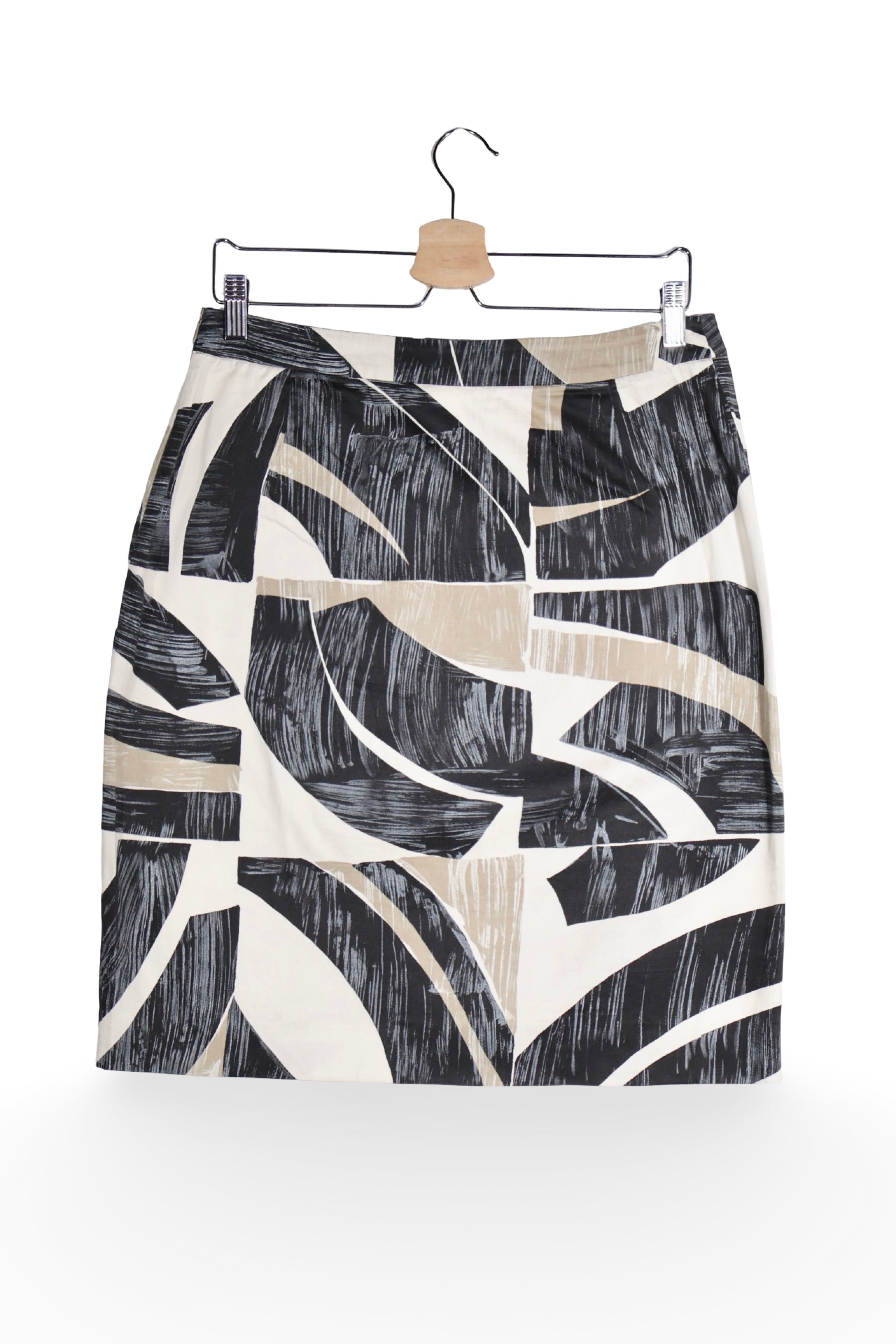 Fustă - Max Mara fustă cu imprimeu grafic alb-negru – L – Femei - spate