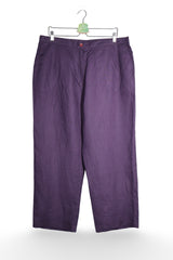 Pantaloni - Alte Branduri pantaloni mov din in si bumbac – XXL – Femei - fata