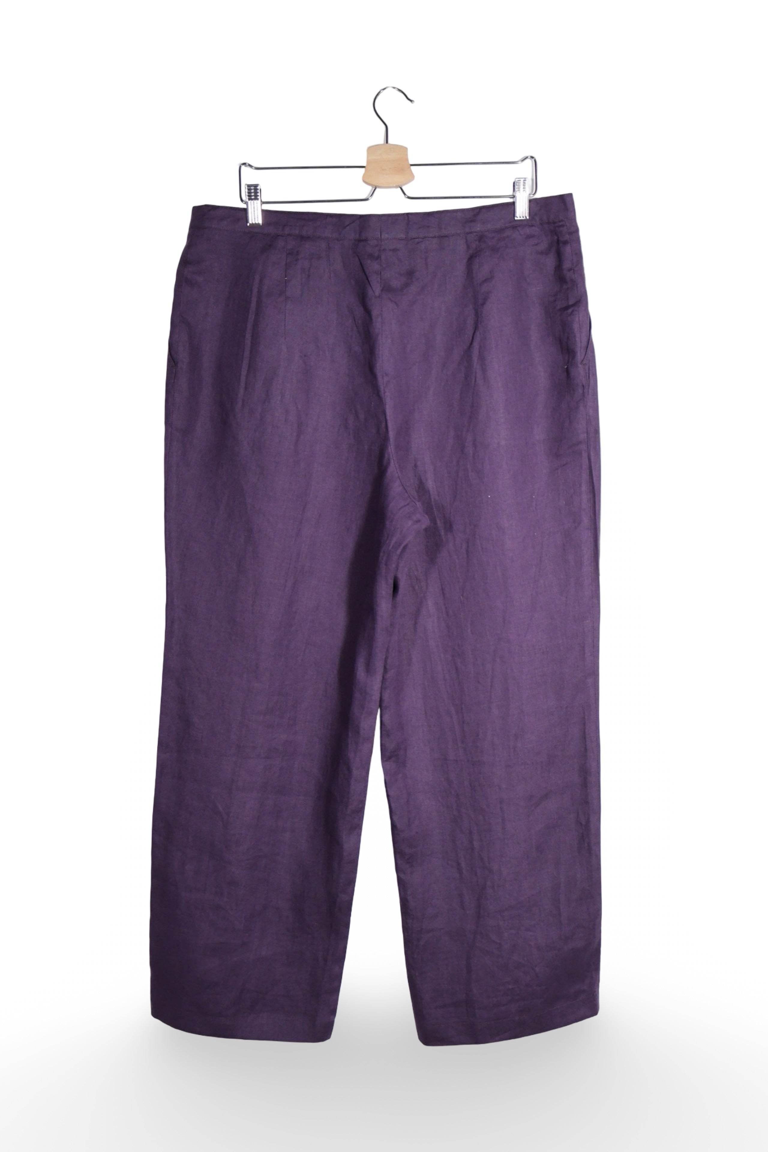 Pantaloni - Alte Branduri pantaloni mov din in si bumbac – XXL – Femei - spate