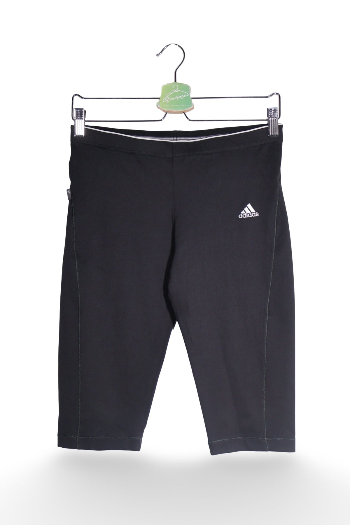Colanti scurti - adidas capri negru din material elastic – M – Femei - detaliu