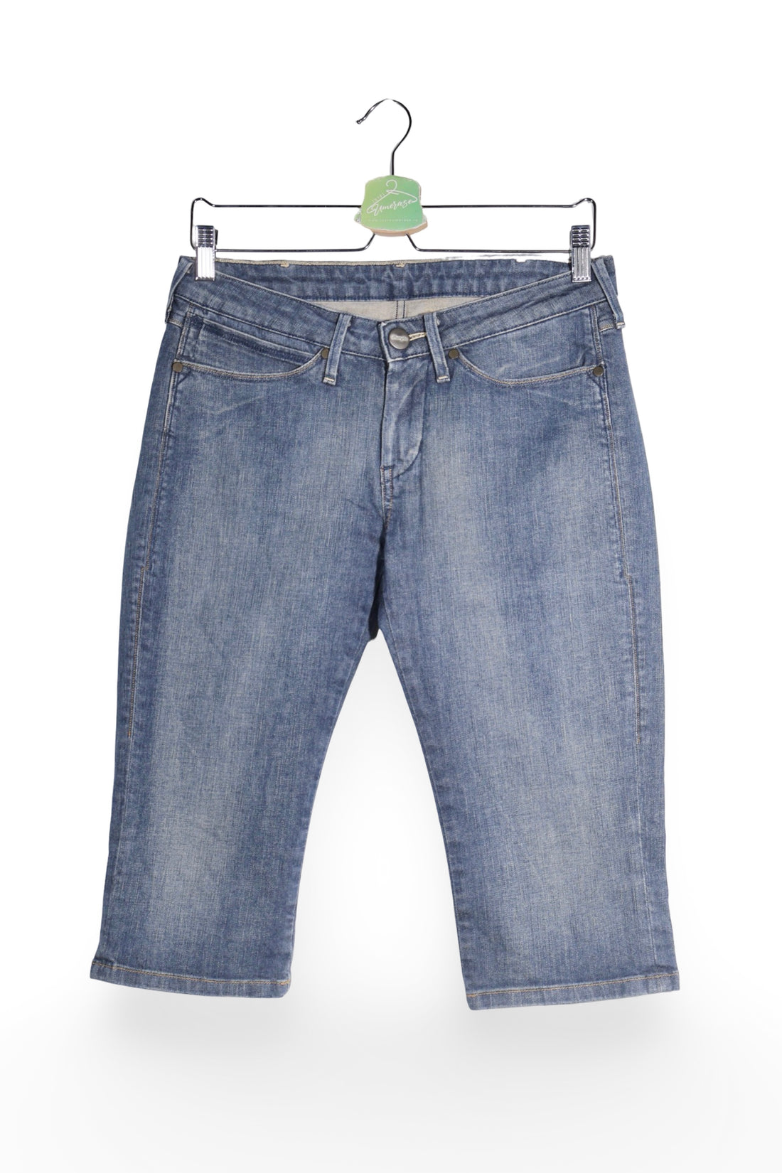 Blugi 2/3 - Wrangler albastru decolorat din bumbac elastic – M – Bărbați - fata
