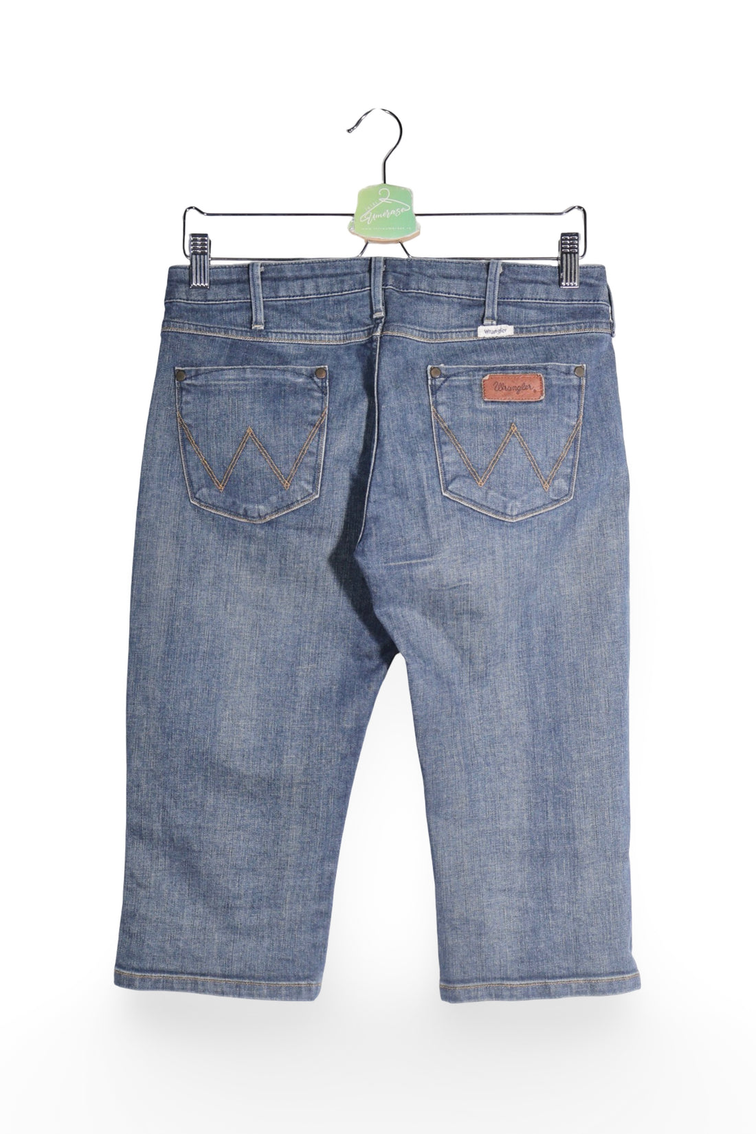 Blugi 2/3 - Wrangler albastru decolorat din bumbac elastic – M – Bărbați - detaliu