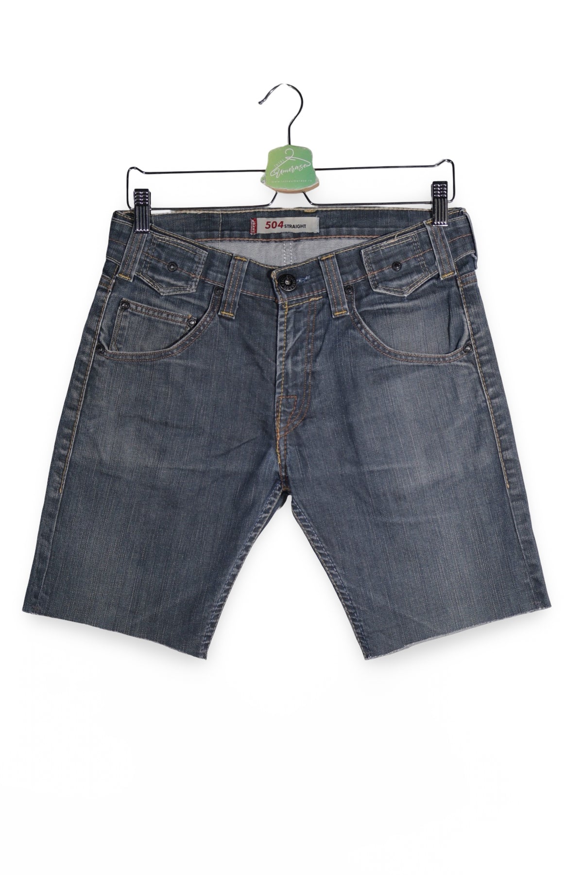 Blugi scurți - Levi's blugi scurti straight albastru inchis spalat – S – Bărbați - fata