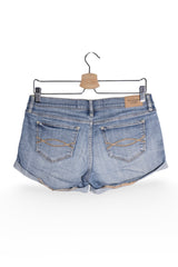 Pantaloni scurți - Abercrombie&Fitch denim albastru deschis cu tiv rasfrânt – M – Femei - spate