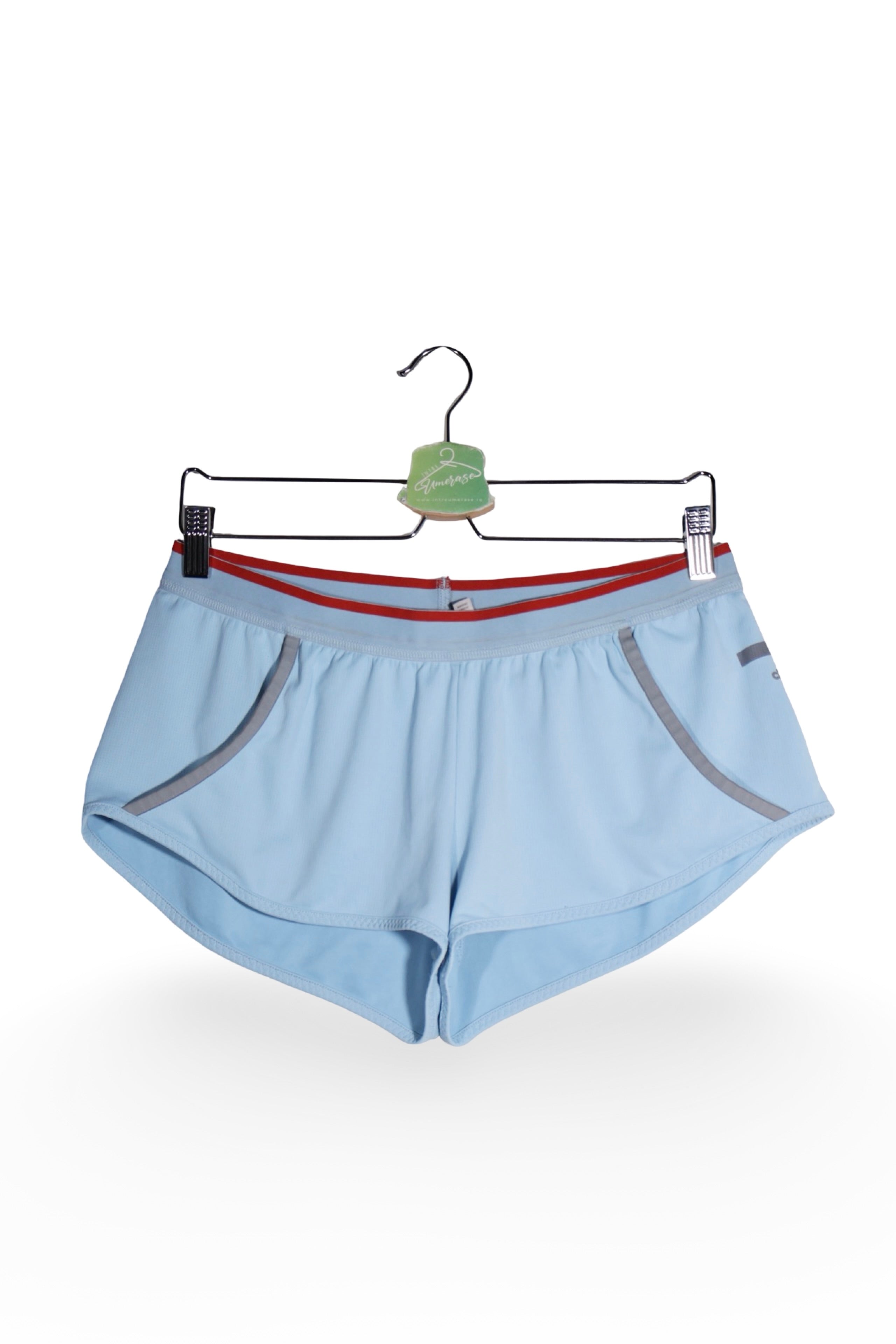 Pantaloni scurți - adidas albastru deschis sport din poliester – M – Femei - fata