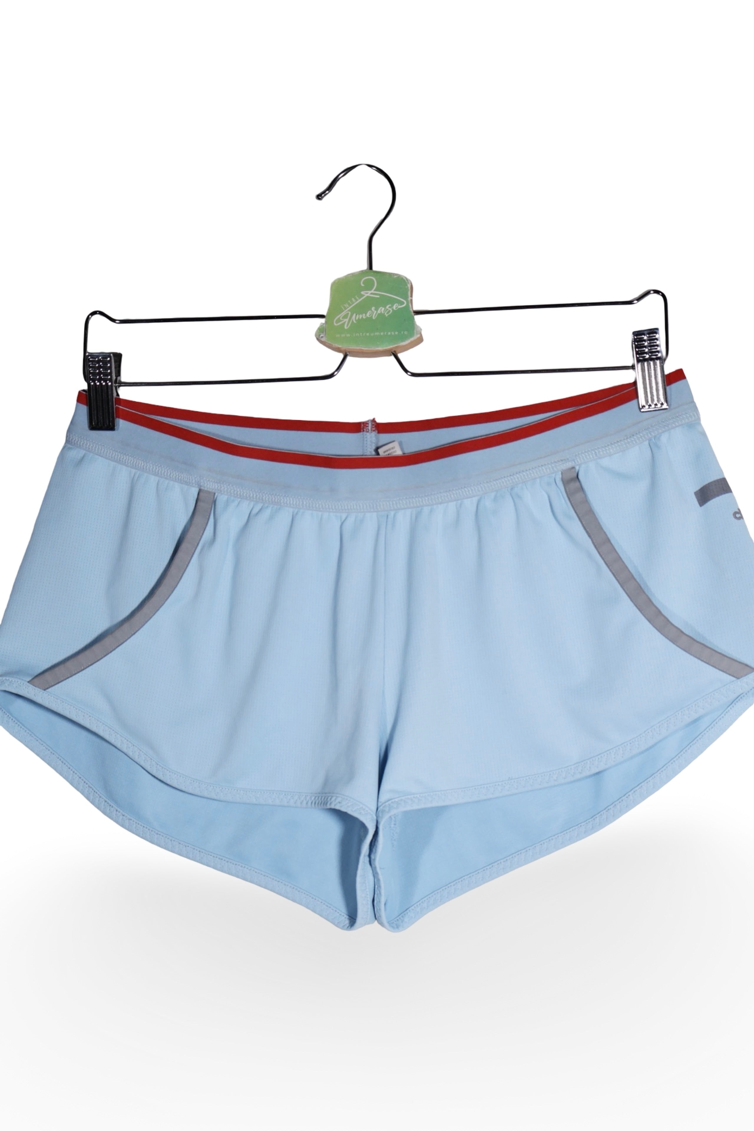 Pantaloni scurți - adidas albastru deschis sport din poliester – M – Femei - detaliu