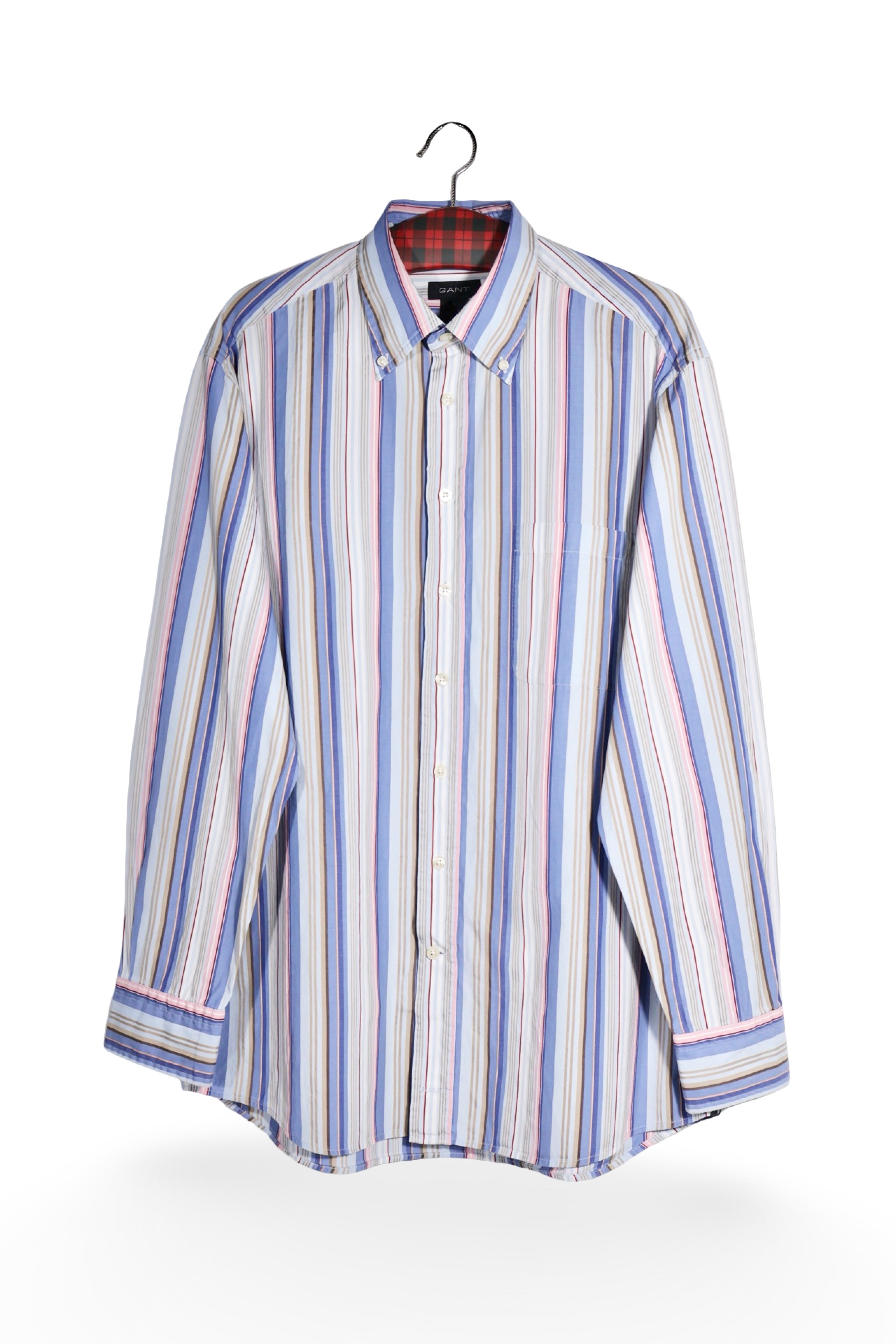 Cămașă - GANT camasa cu dungi multicolore si guler button-down – L – Bărbați - fata