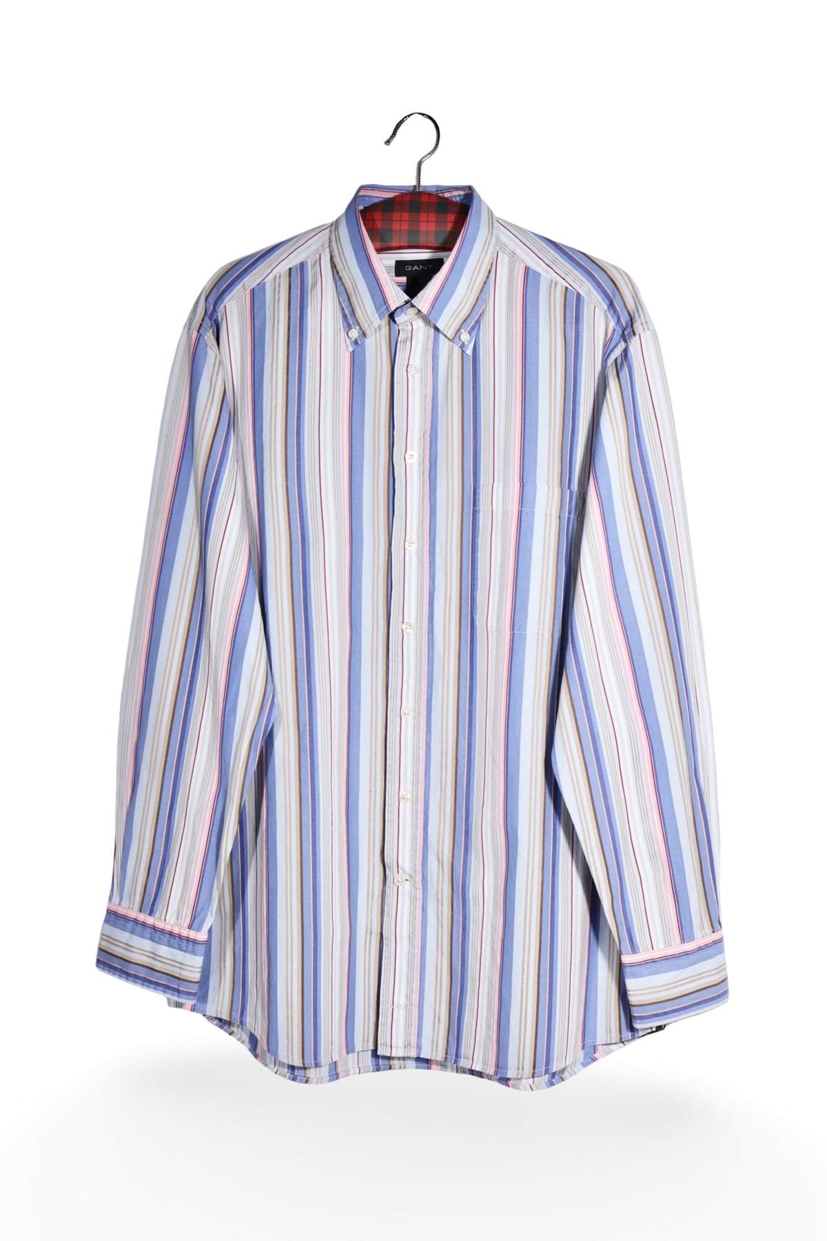 Cămașă - GANT camasa cu dungi multicolore si guler button-down – L – Bărbați - fata