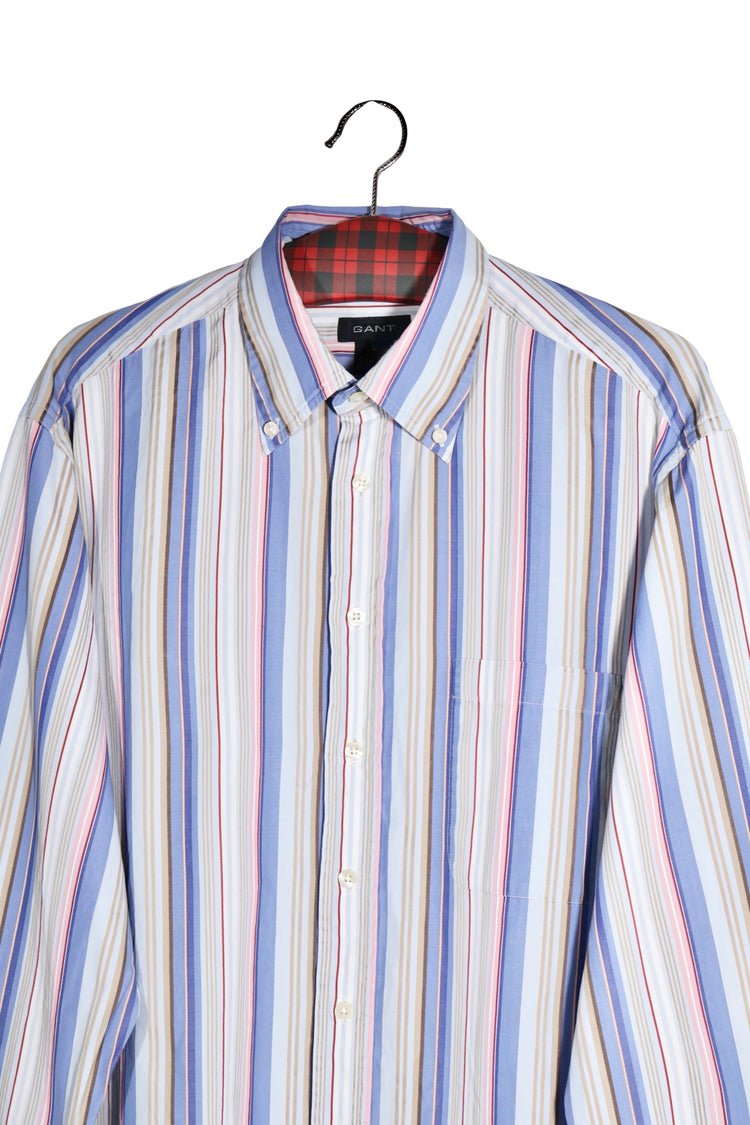 Cămașă - GANT camasa cu dungi multicolore si guler button-down – L – Bărbați - detaliu