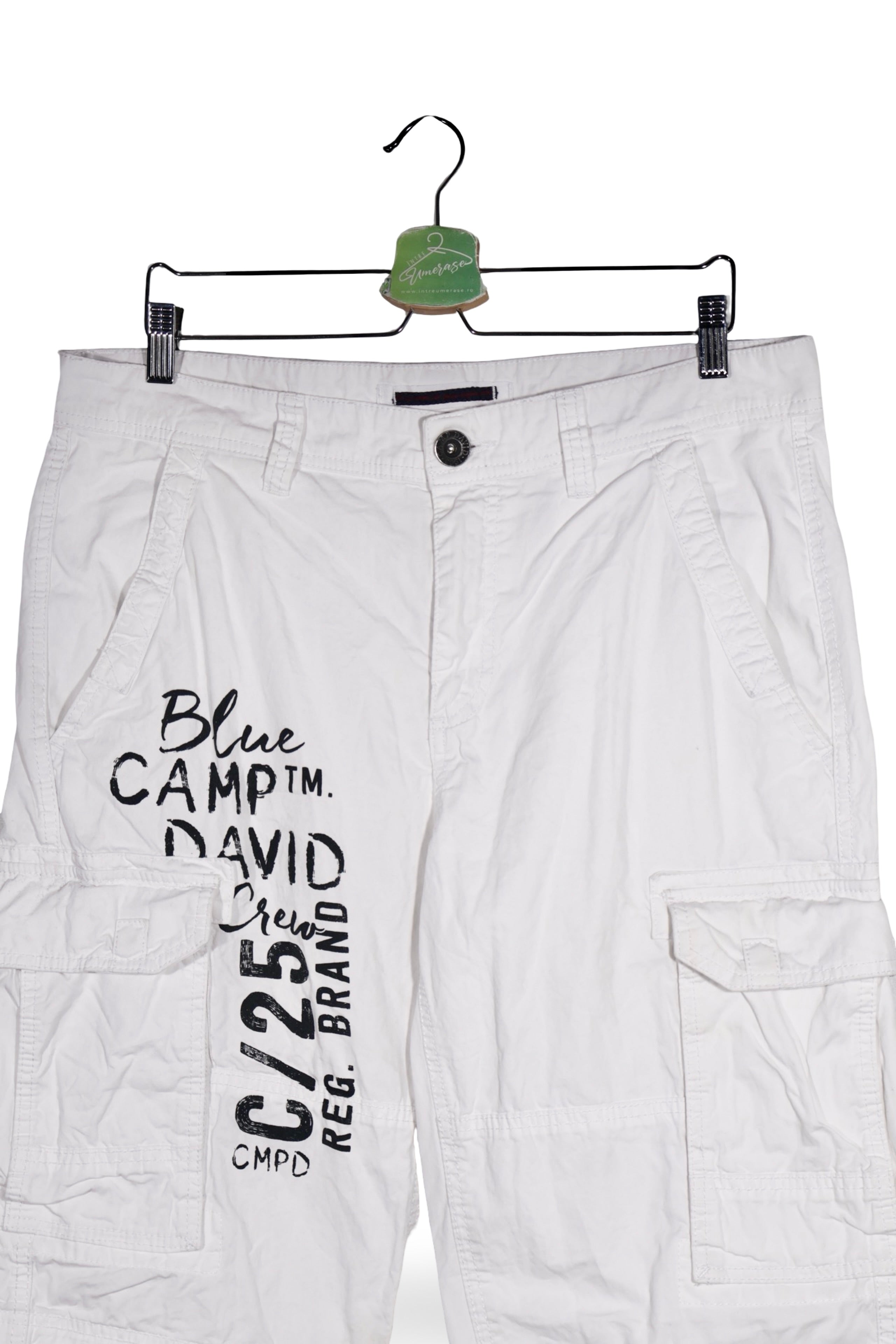 Pantaloni scurți - Camp David cargo alb din bumbac – L – Bărbați - detaliu