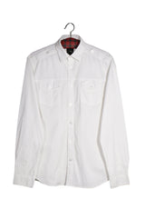 Cămașă - JACK&JONES alb din bumbac cu epoleti – M – Bărbați - fata