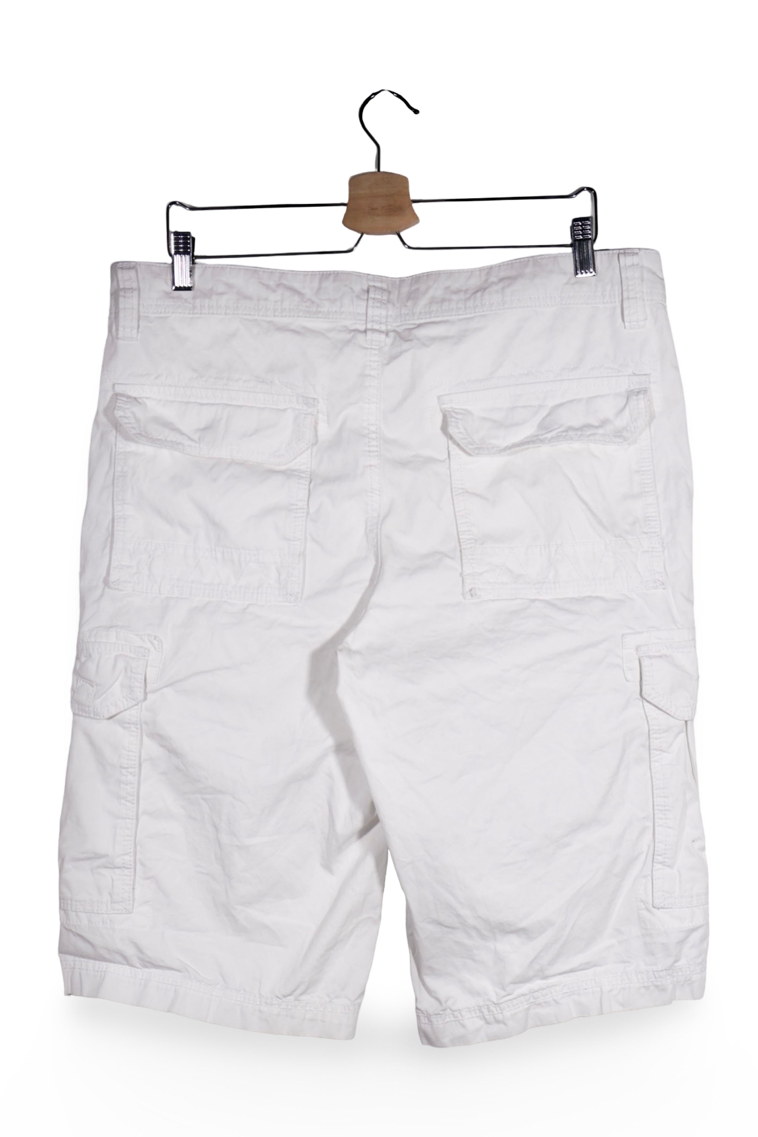 Pantaloni scurți - Camp David cargo alb din bumbac – L – Bărbați - spate