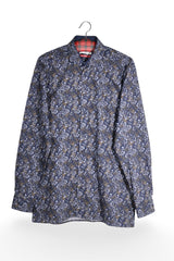 Cămașă - Royal Class floral bleumarin din bumbac – M – Bărbați - fata