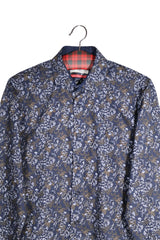 Cămașă - Royal Class floral bleumarin din bumbac – M – Bărbați - detaliu