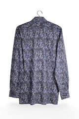Cămașă - Royal Class floral bleumarin din bumbac – M – Bărbați - spate