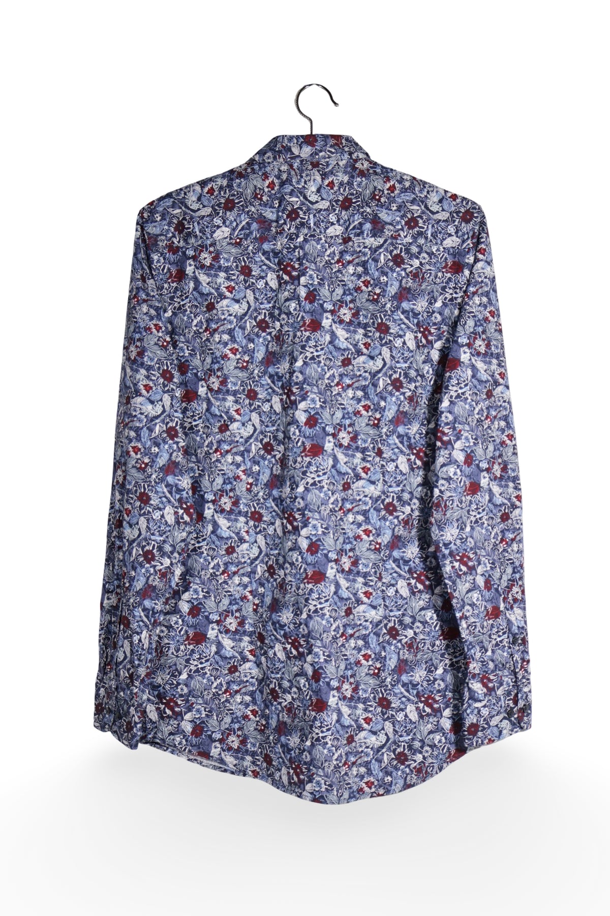 Cămașă - Alte Branduri albastra cu imprimeu floral dens – S – Bărbați - spate