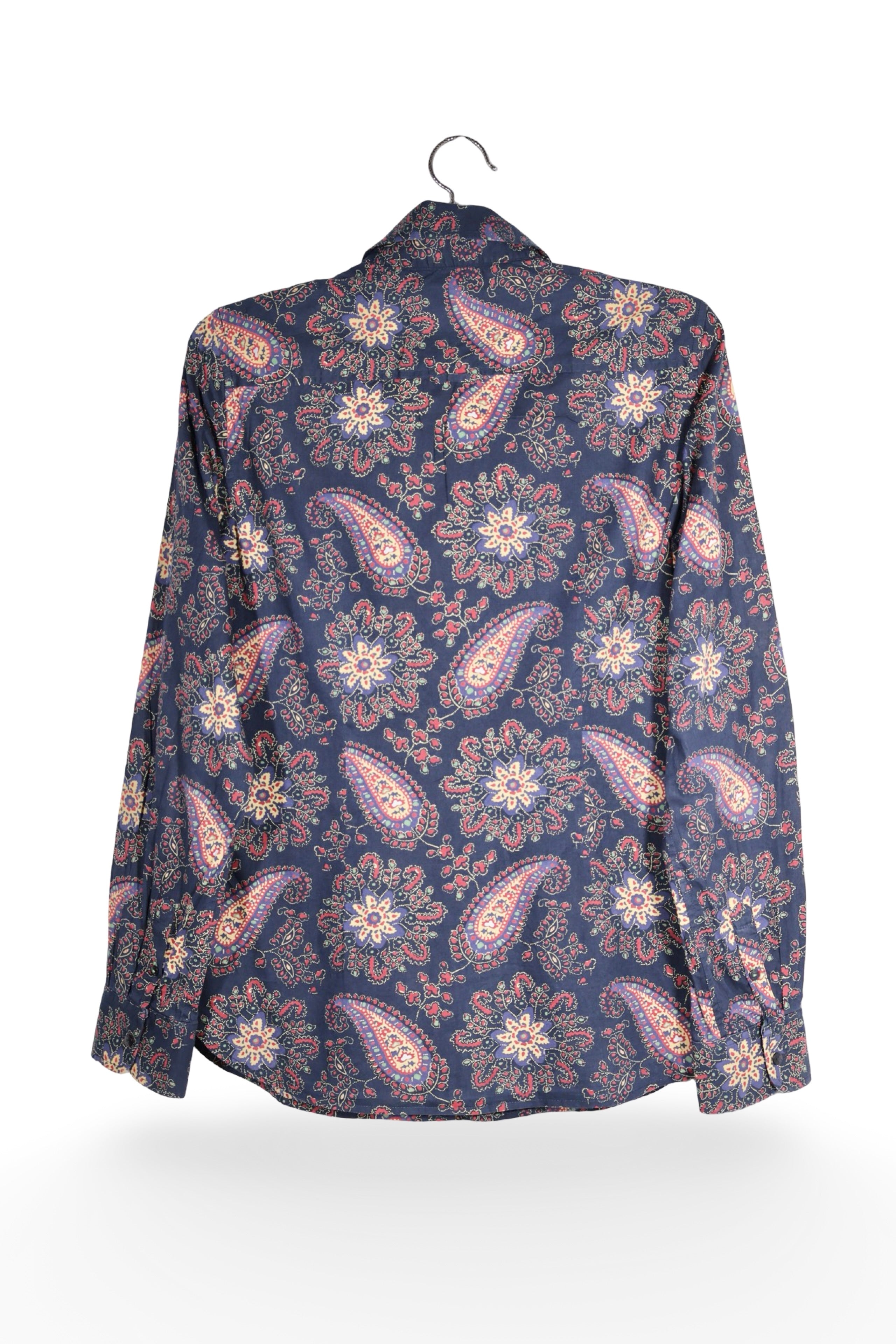 Cămașă - Tommy Hilfiger bleumarin cu imprimeu floral-paisley – S – Femei - fata