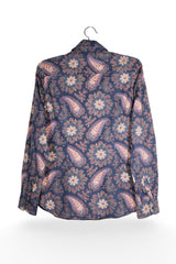 Cămașă - Tommy Hilfiger bleumarin cu imprimeu floral-paisley – S – Femei - fata
