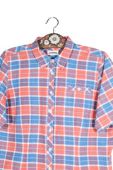 Cămașă - Schoffel în carouri albastre și roz din bumbac – XL – Bărbați - detaliu