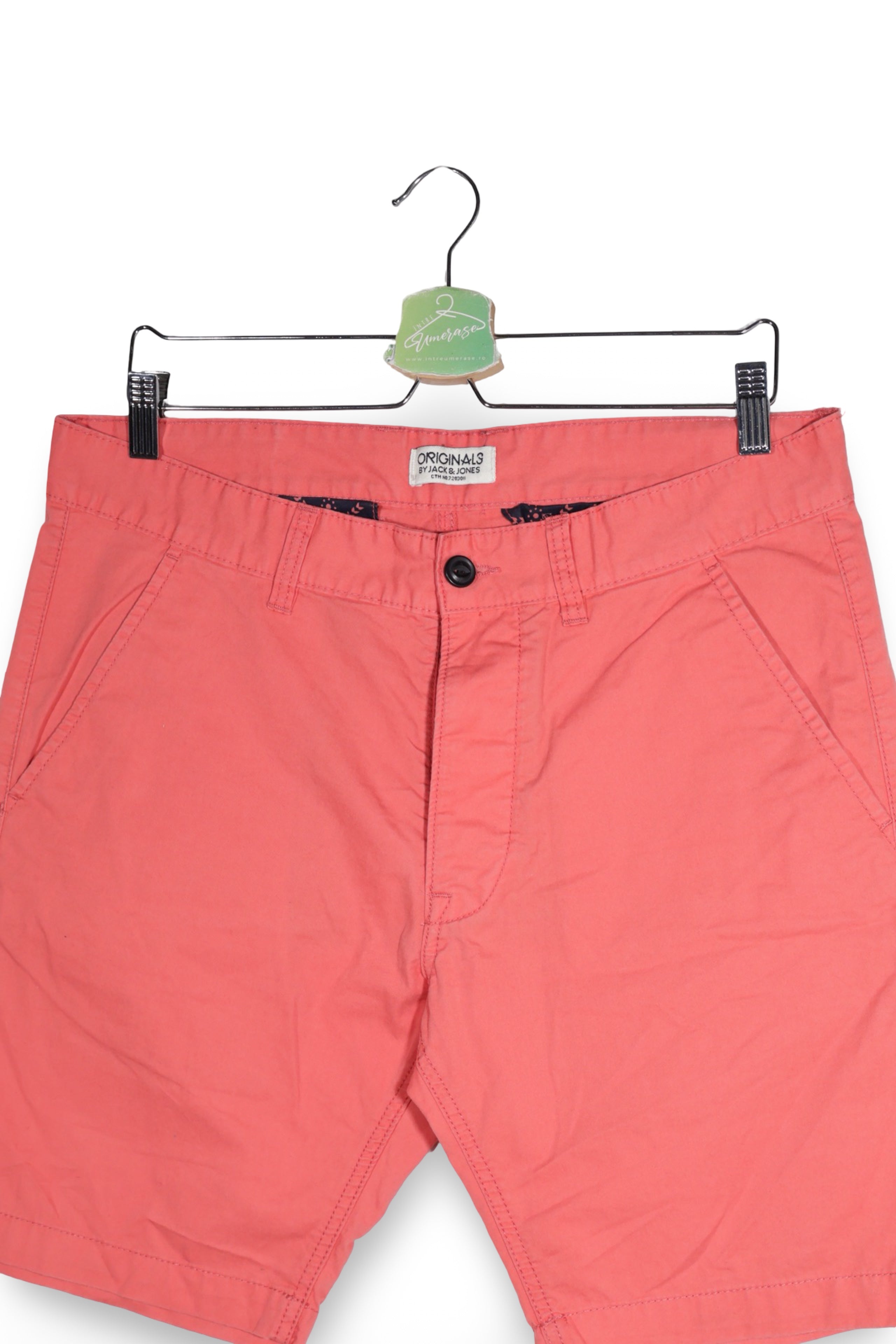 Pantaloni scurți - Jack&Jones chino coral din bumbac – L – Bărbați - detaliu