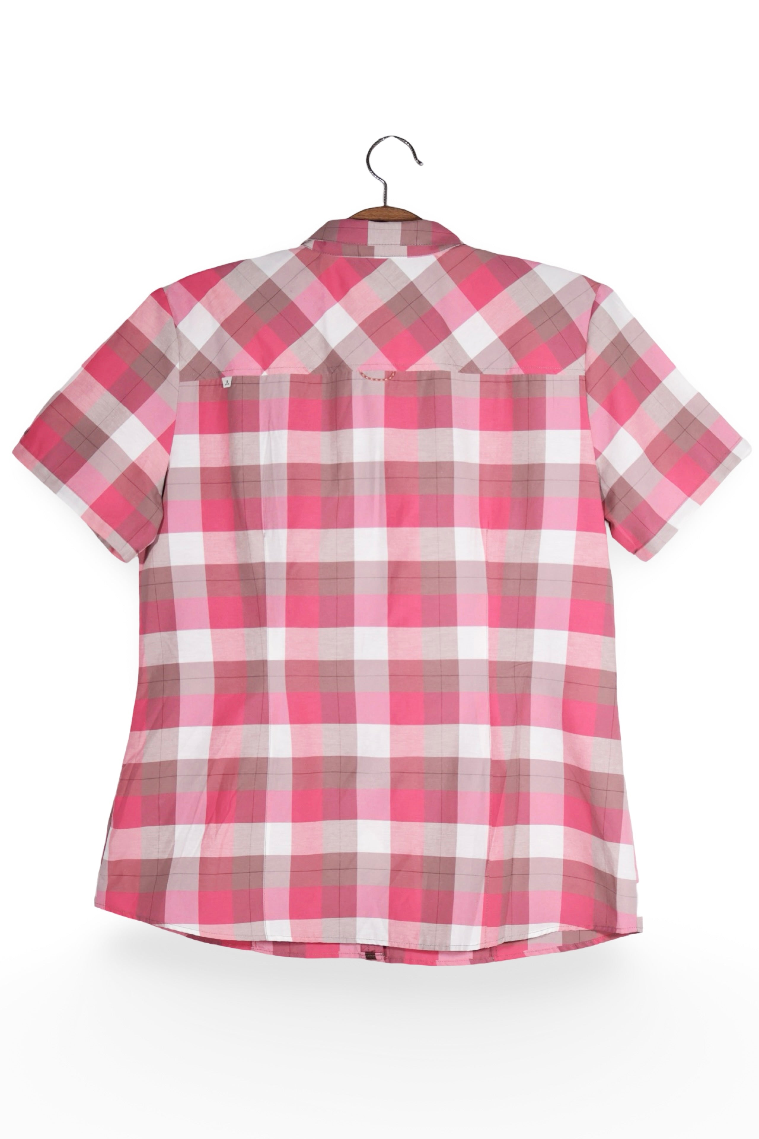 Cămașă - Schoffel carouri roz din bumbac – L – Femei - spate