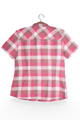 Cămașă - Schoffel carouri roz din bumbac – L – Femei - spate