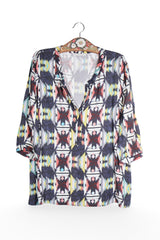 Cămașă - Alte Branduri geometric multicolor din vascoza – XL – Femei - fata