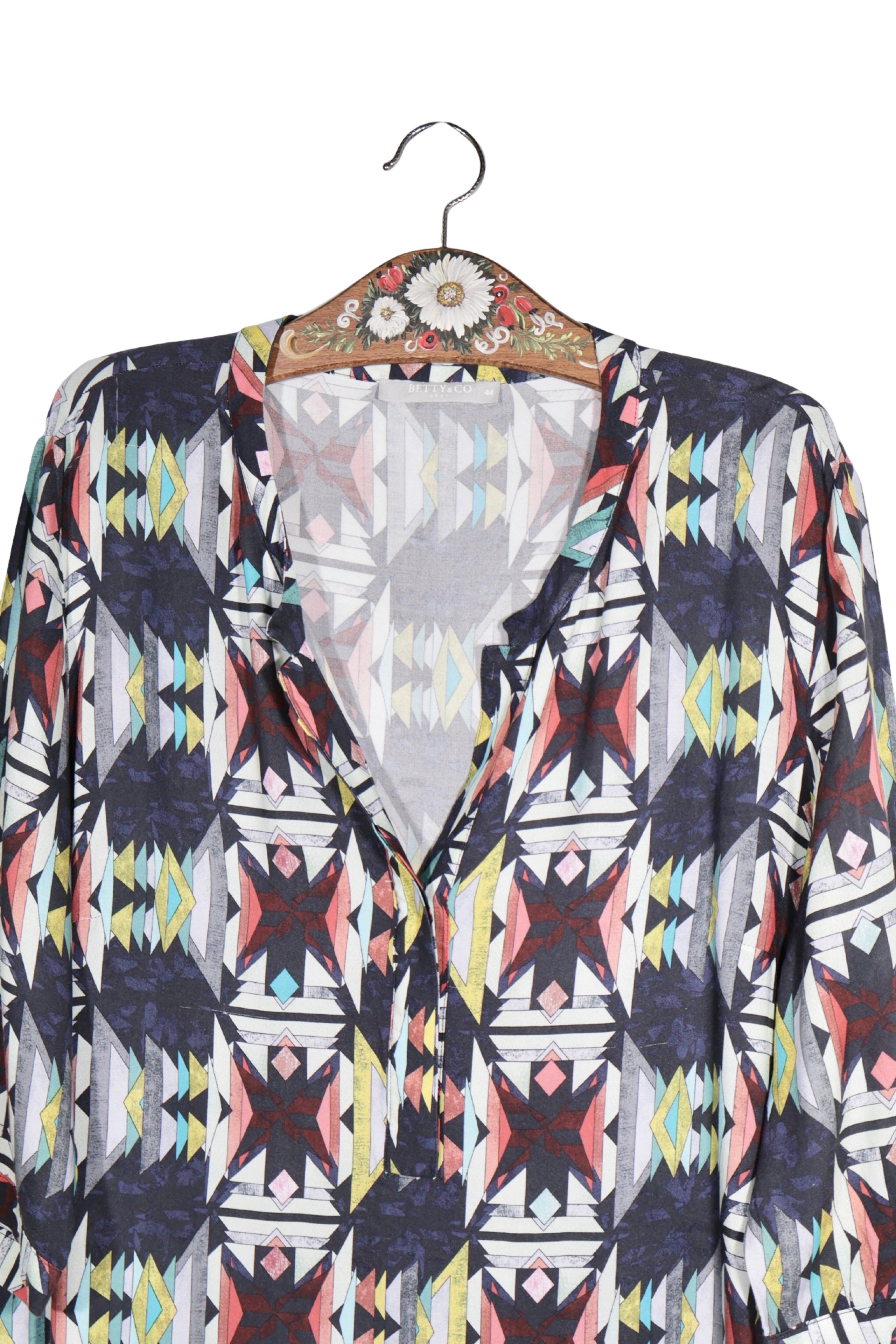 Cămașă - Alte Branduri geometric multicolor din vascoza – XL – Femei - detaliu