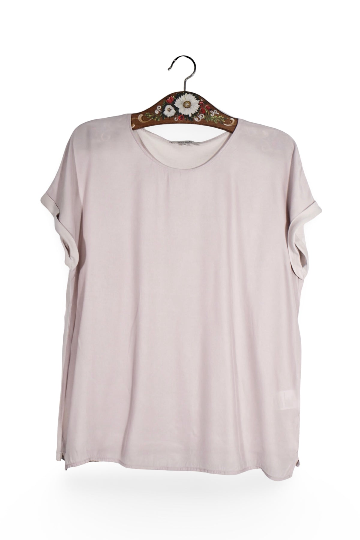 Tricou - Premium roz pal din matase si bumbac – M – Femei - fata