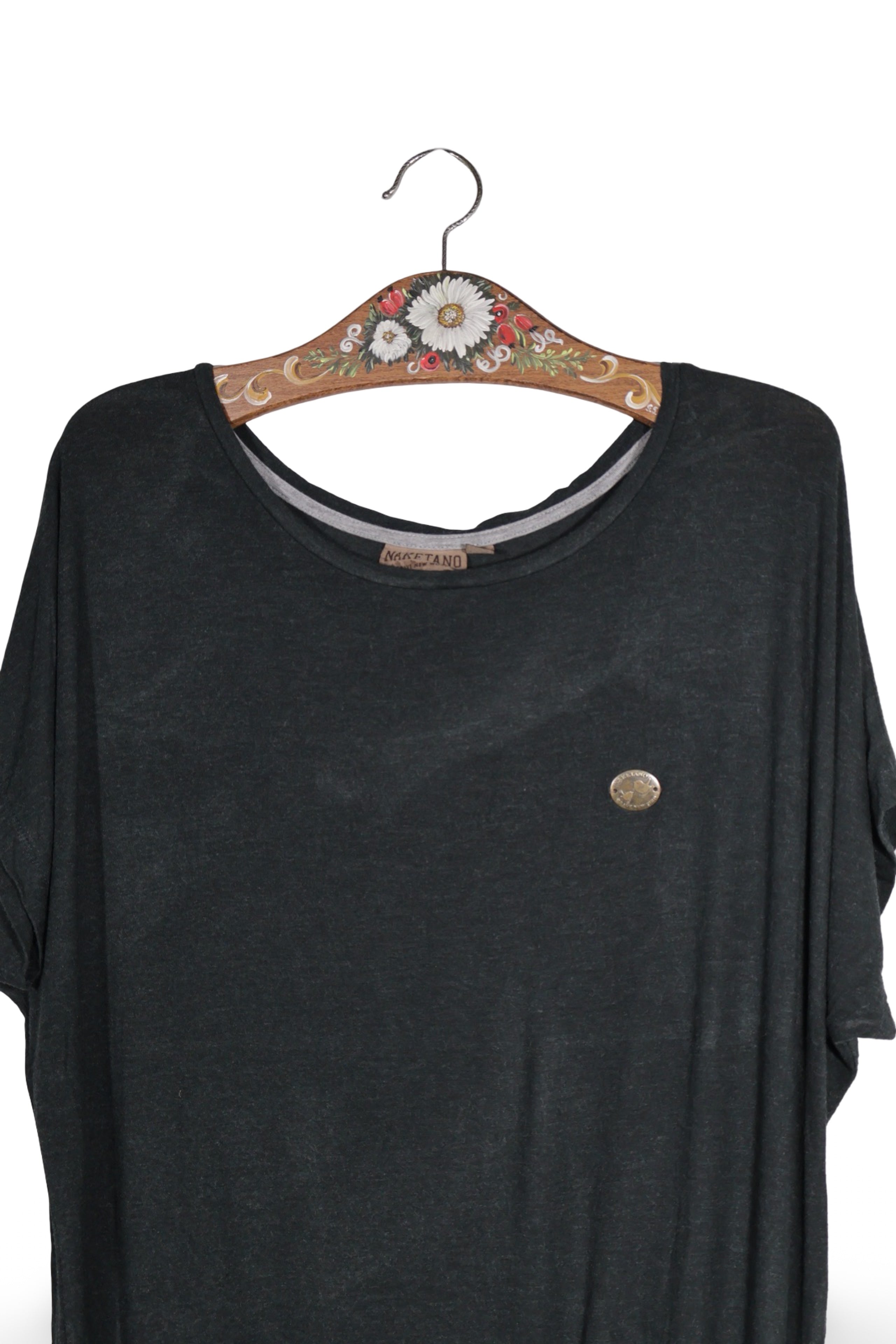 Tricou - Naketano negru lejer din viscoza – L – Femei - detaliu