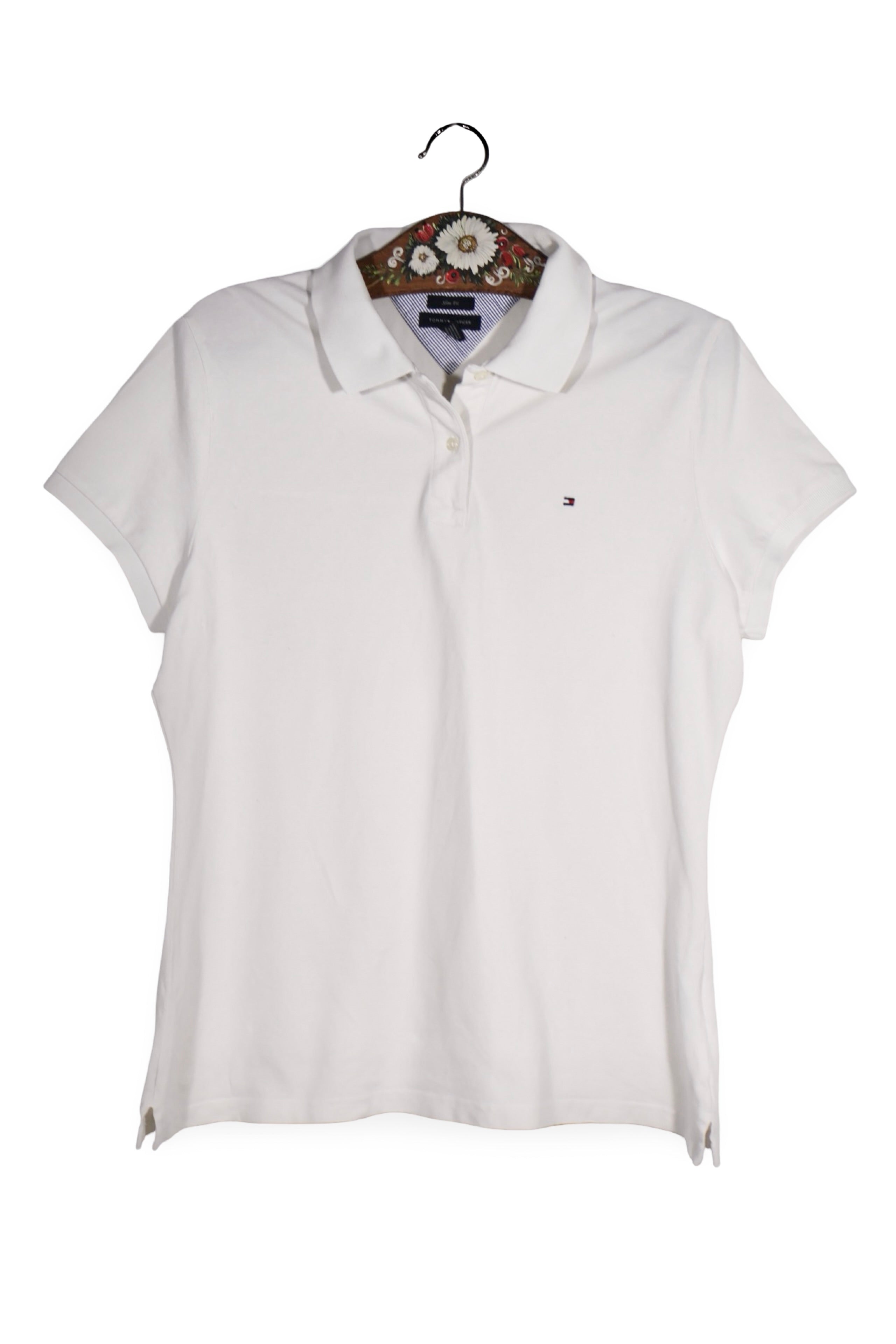 Tricou - Tommy Hilfiger alb slim fit din bumbac – XL – Femei - fata