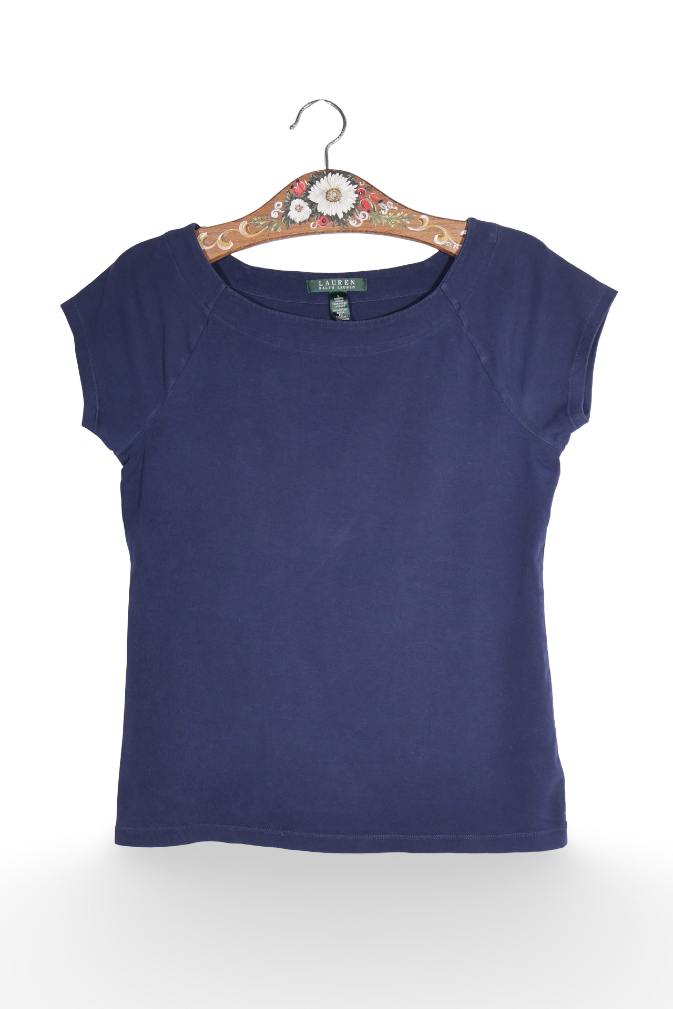 Top - Ralph Lauren bleumarin din jerseu moale – L – Femei - fata