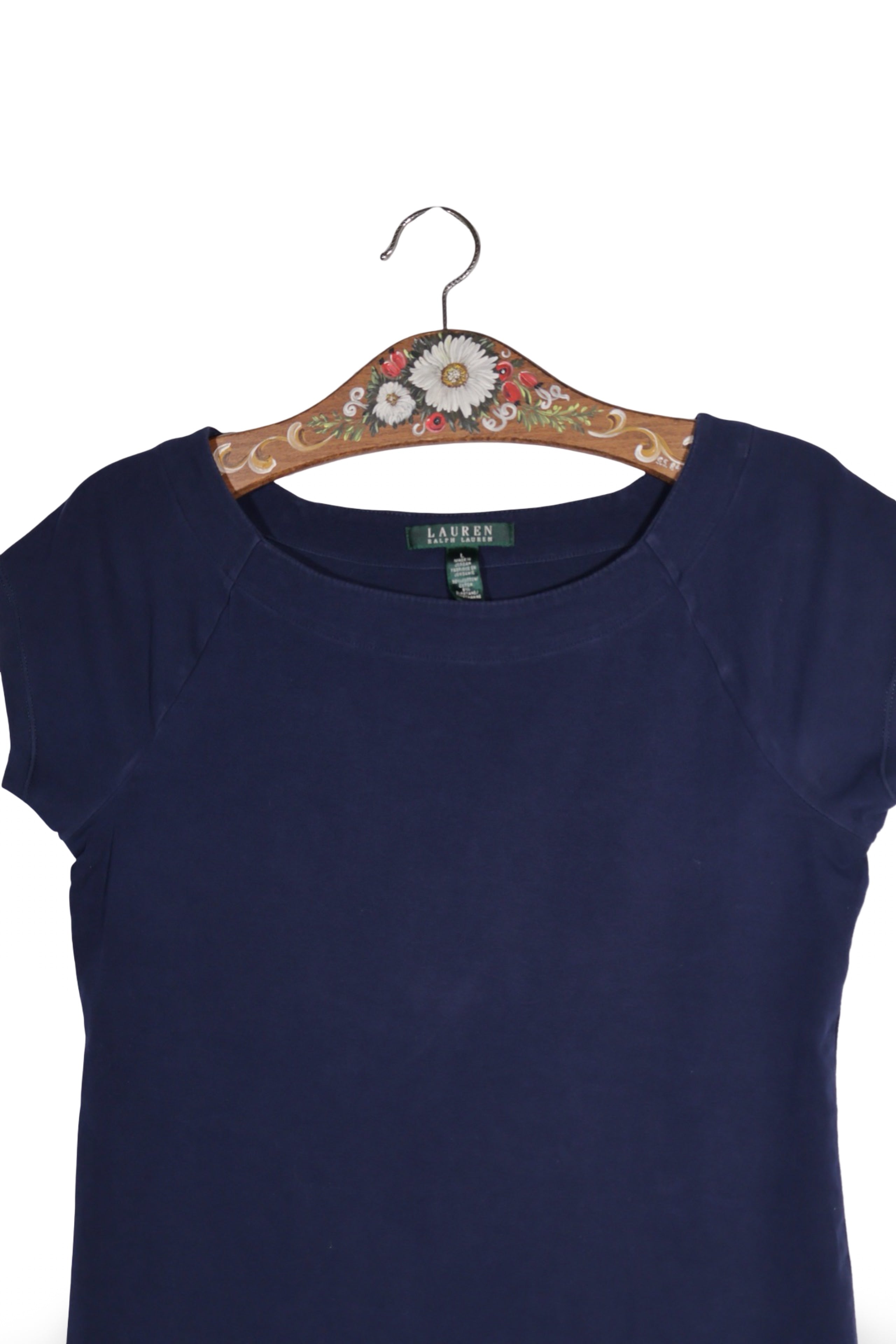Top - Ralph Lauren bleumarin din jerseu moale – L – Femei - detaliu