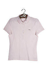 Tricou - LACOSTE roz pal slim fit din bumbac – L – Femei - fata