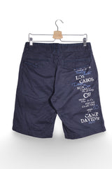 Pantaloni scurți - Camp David bleumarin cu imprimeu grafic pe picior – M – Bărbați - spate